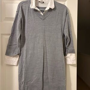 Men's Gray V-Neck Sweater Shirt